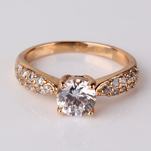 Fashion Wedding Elegant 18K Gold Plated Rings Jewelry AAA Cubic Zirconia Rings For Women New 2014