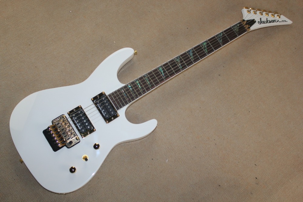 Alpine White Jackson Electric Guitar Contour Body Abalone Inlays