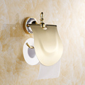 Free Shipping Wholesale And Retail Blue and White Porcelain Base Wall Mounted Toilet Paper Holder Brass