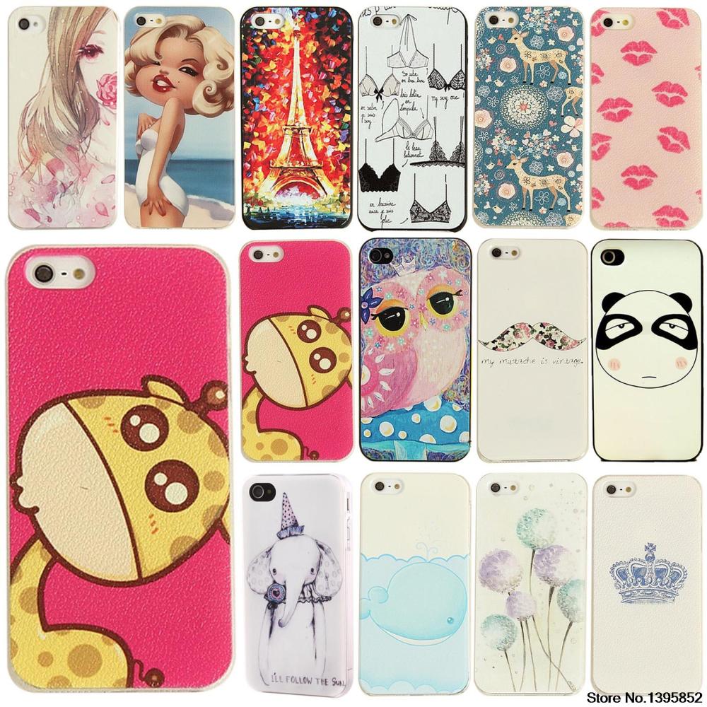 Special Discount Phone Case for iPhone 4 4S Cover Various Cute Animals Painted Pattern Hard Plastic