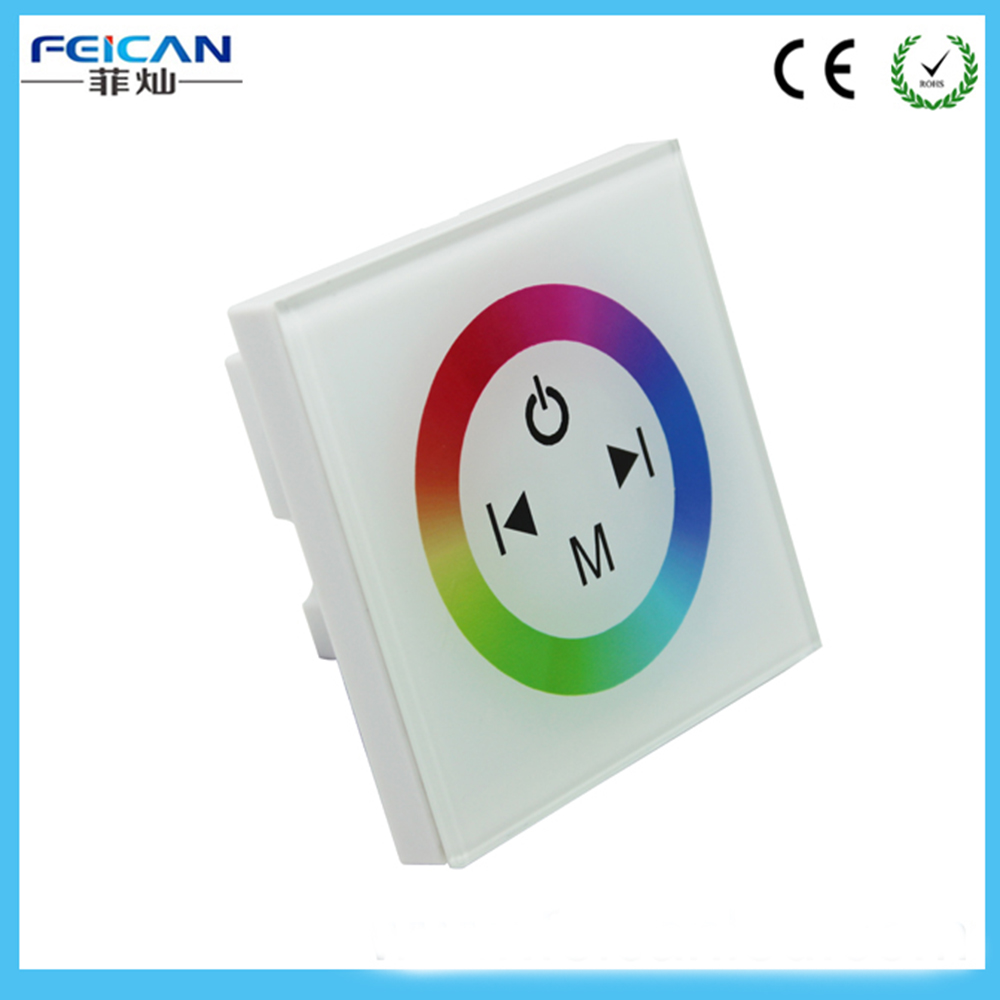 DC12V-24V 4A /CH White Touch panel RGB full color led controller /wall mounted RGB touch panel controller Free shipping