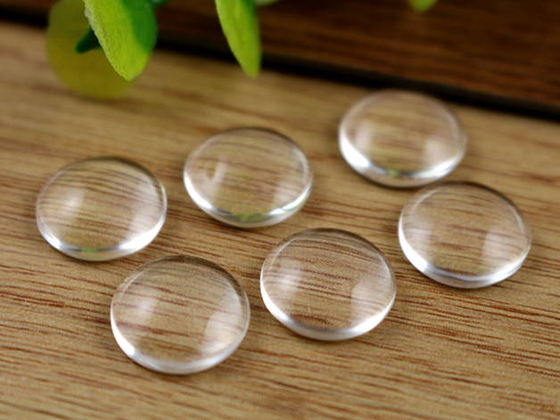 30pcs lot 12mm Round Flat Back Clear Glass Cabochon High Quality Lose Money Promotion T 09