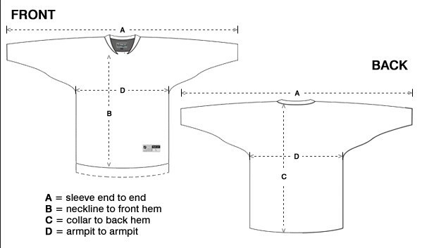 hockey jersey size chart