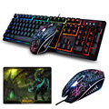 K 13 Wired Rainbow Backlit illuminated Usb Multimedia Ergonomic Gaming Keyboard 2400DPI Optical Gaming Mouse For