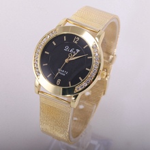 2015 Women Wristwatches with Gold Band Fashion Women Dress Watch Brand New Stainless Steel Watches Women