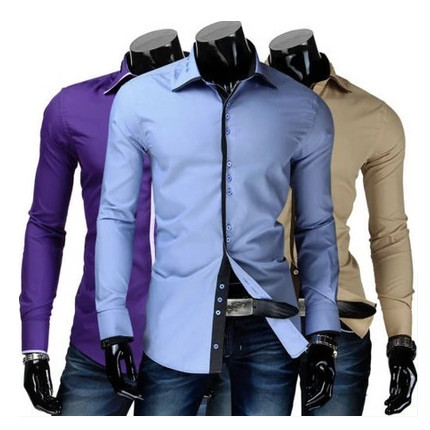 2015 Fashion Men\'S Slim Shirts Male Designer Casua...