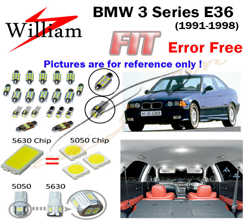 14 шт. белый 5630 из светодиодов интерьер свет набор для BMW 3 серии E36 ( с 4 на карте )