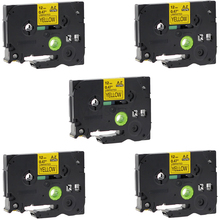 Molshine 5 Pack Compatible Label Tape for Brother TZe-631 Black on Yellow (0.47inch 1/2inch 12mm) 8m