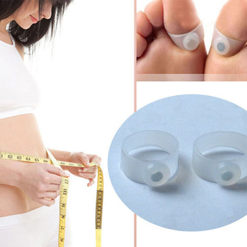 magnet lose weight healthy slim loss toe ring sticker silicon foot massage feet