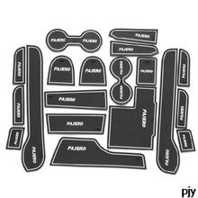 Sport gate slot pad non slit mat car accessories 19pcs for FOR Pajero 2013 2014 2015