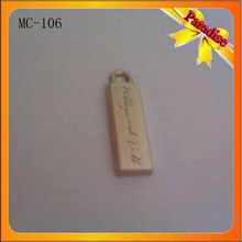(MC-106)Factory custom metal jewelry tags metal tags for clothing,custom handbag metal tags,metal purse tags