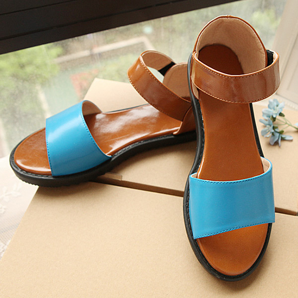 2015 summer new rome solid color open-toe sweety women sandal low heels weomen sandal breathable comfort women sandals E1705