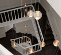G4 LED Crystal Glass Ball Pendant light AC110V 220V AC12V100mm diameter lamp Restaurant stair bar cafes