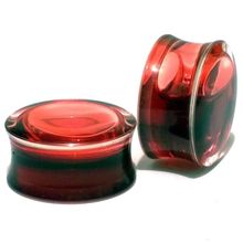 2pcs red ear plug gauges transparent acrylic flesh tunnel red liquid plugs body piercing jewelry PLP0012