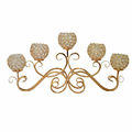 Wholesale 5 Head Vintage Candlestick Gold Silver Plated Crystal Table Candelabras Candle Holiday Home Hotel Wedding