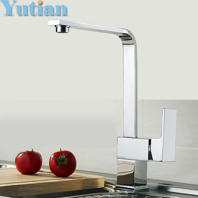 Free shipping Kitchen faucet Brass kitchen sink tap ,kitchen mixer,square swivel Kitchen Faucets, torneira YT-6004 Free shipping Kitchen faucet Brass kitchen sink tap ,kitchen mixer,square swivel Kitchen Faucets, torneira YT-6004