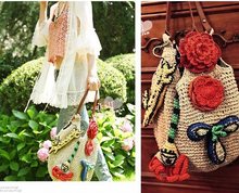 10Pcs/lot Wholesale Women Fashion Flower Bow Beach Straw Handbag