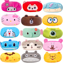 1 PCS Cute Cartoon Plush Pencil Case Kawaii Large Size School Kids Pencil Box Animal Stationery Fashion Makeup Bag free shipping