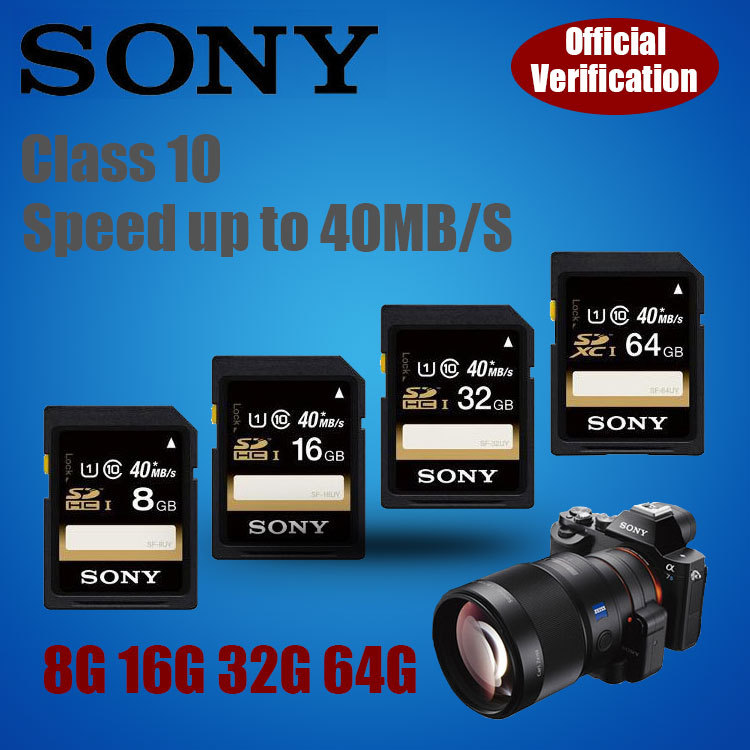 Sony sd 8 g 16 g 32 g 64 g  sd sdhc sdxc    class10   40 mb / s