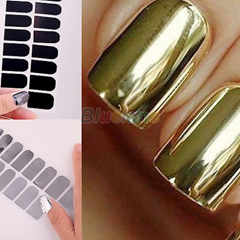 Smooth Nail Art Beauty Sticker Patch Foils Armour Wraps Decoration Decal Black Silver Gold Sale 01Y2