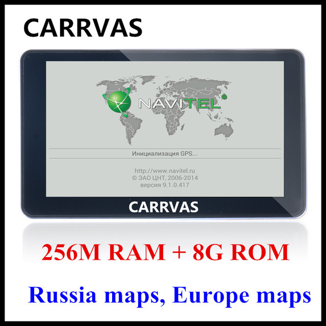 CARRVAS 7 дюймов HD Автомобильный GPS Навигации FM 8 ГБ/256 М DDR/800 МГЦ 2016 Карта Бесплатный обновить Россия/Беларусь/Испания/Европа/США + Канада