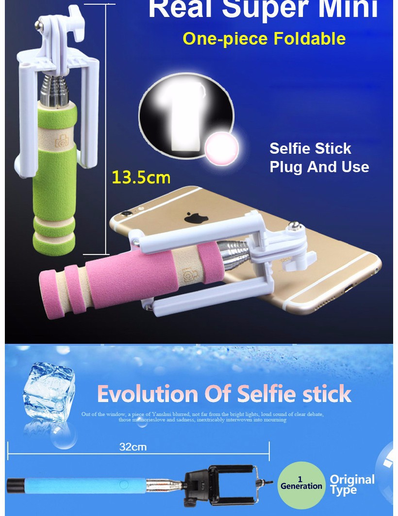 3Free-Shipping-5-Colors-Mini-Wired-Selfie-Stick-Han_02