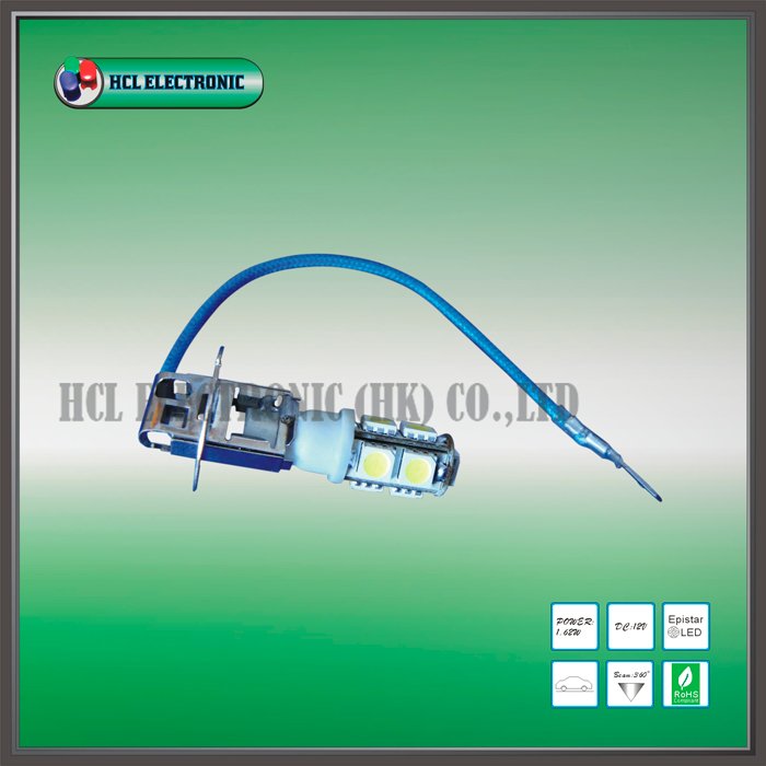 Free shipping 2 pcs lot H3 LED car bulb 9pcs Ultra Bright 5050SMD white red blue