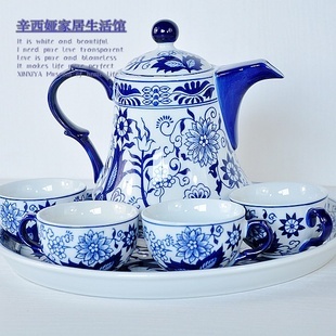 Tea set coffee set teaberries cup ceramic fashion blue and white tea set