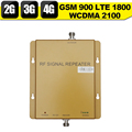 2G 3G 4G GSM 900 WCDMA 2100 LTE 1800 Tri Band Mobile Phone Signal Booster 65dB