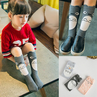 Children\'s Cotton Socks Baby Kids Girls Princess Lovely Design Knee High Long Socks 3 colors 5pairs/lot