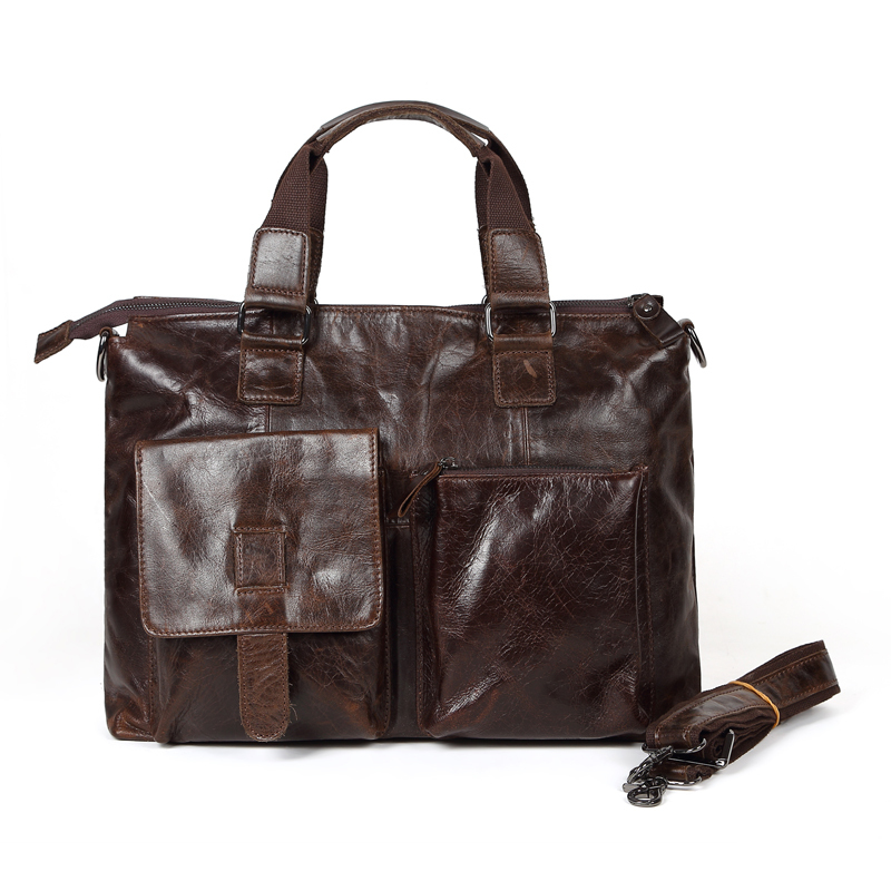 Maxdo Promotion Coffee Vintage 100 Guarantee Real Genuine Leather Men Messenger Bags 14 Laptop Bag Cowhide
