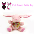 Baby Toys Soft Pink Rabbit Bunny Plush Doll Baby Rattle Ring Bell Crib Bed Hanging Animal