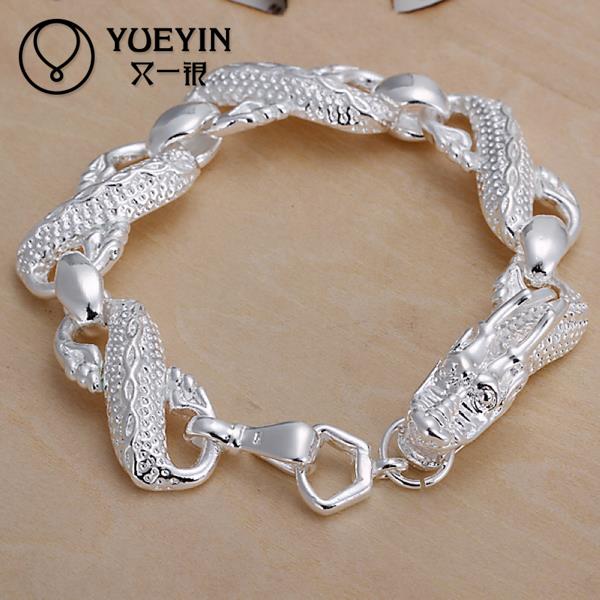 brand Fashion jewelry 925 sterling silver dragon bracelet women charm bracelets best friends Free shipping Wholesale+gift box