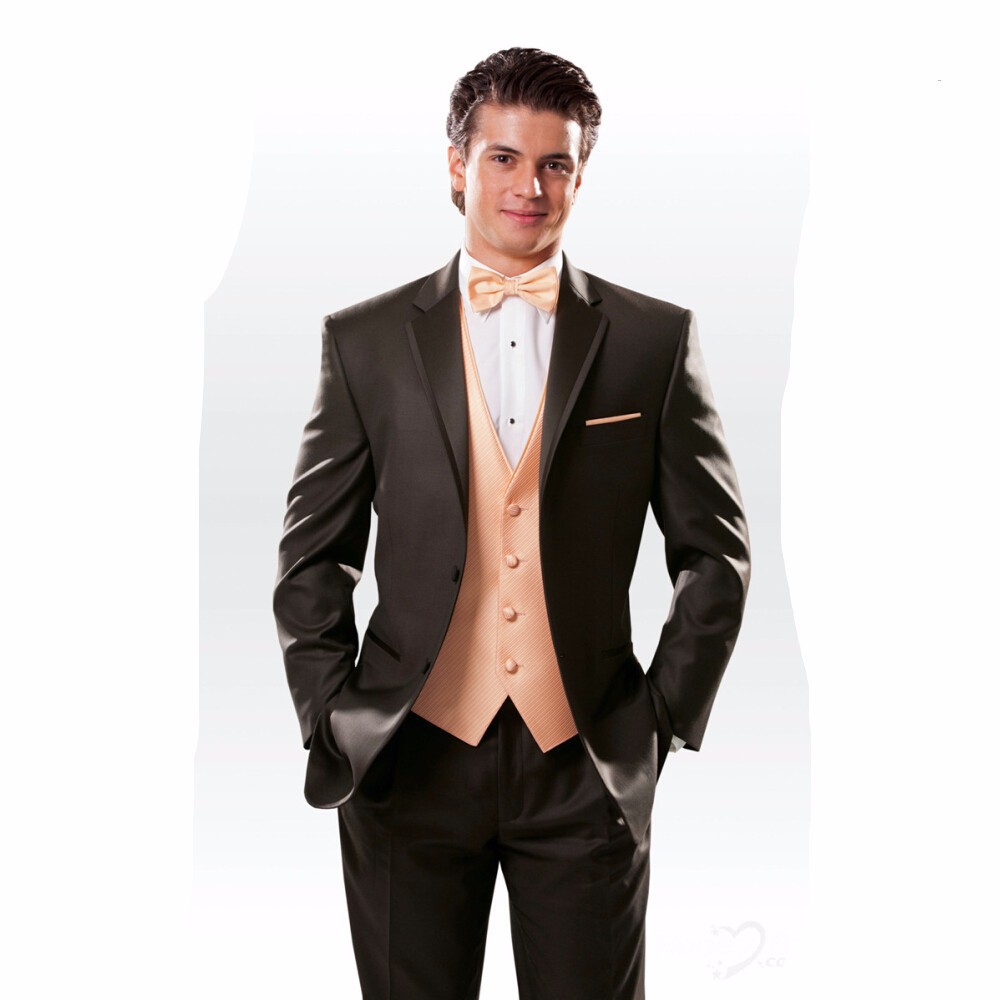 Handsome Groom Suits Custom Made 3 Pieces Brown Men Wedding Suit Cheap Best Man Tuxedos terno ...