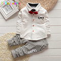 New Kids Fashion Boys Clothes Brands Cotton Glass Print Children Suits Toddler Boy Clothing Tie Tops