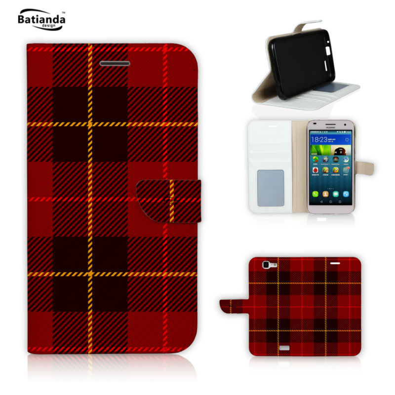 Luxury X9 Flip Stand PU Leather Case Cover For HTC One X9 Classical font b Tartan