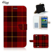 Luxury X9 Flip Stand PU Leather Case Cover For HTC One X9 Classical Tartan Pattern Print Phone Bag Cases