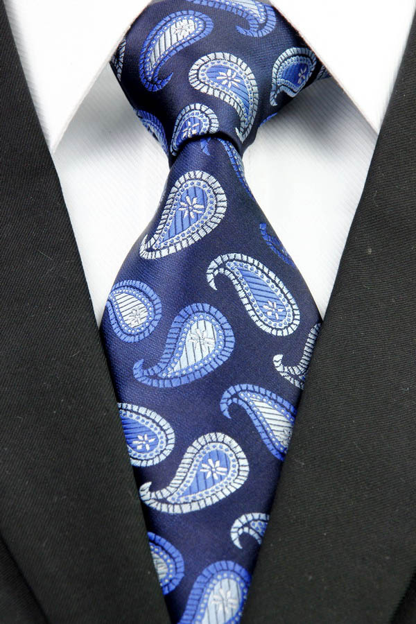 NT0259 Blue Navy Pasiley Man s Classic Business Wedding Party Tie Fashion Jacquard Woven Silk Polyester