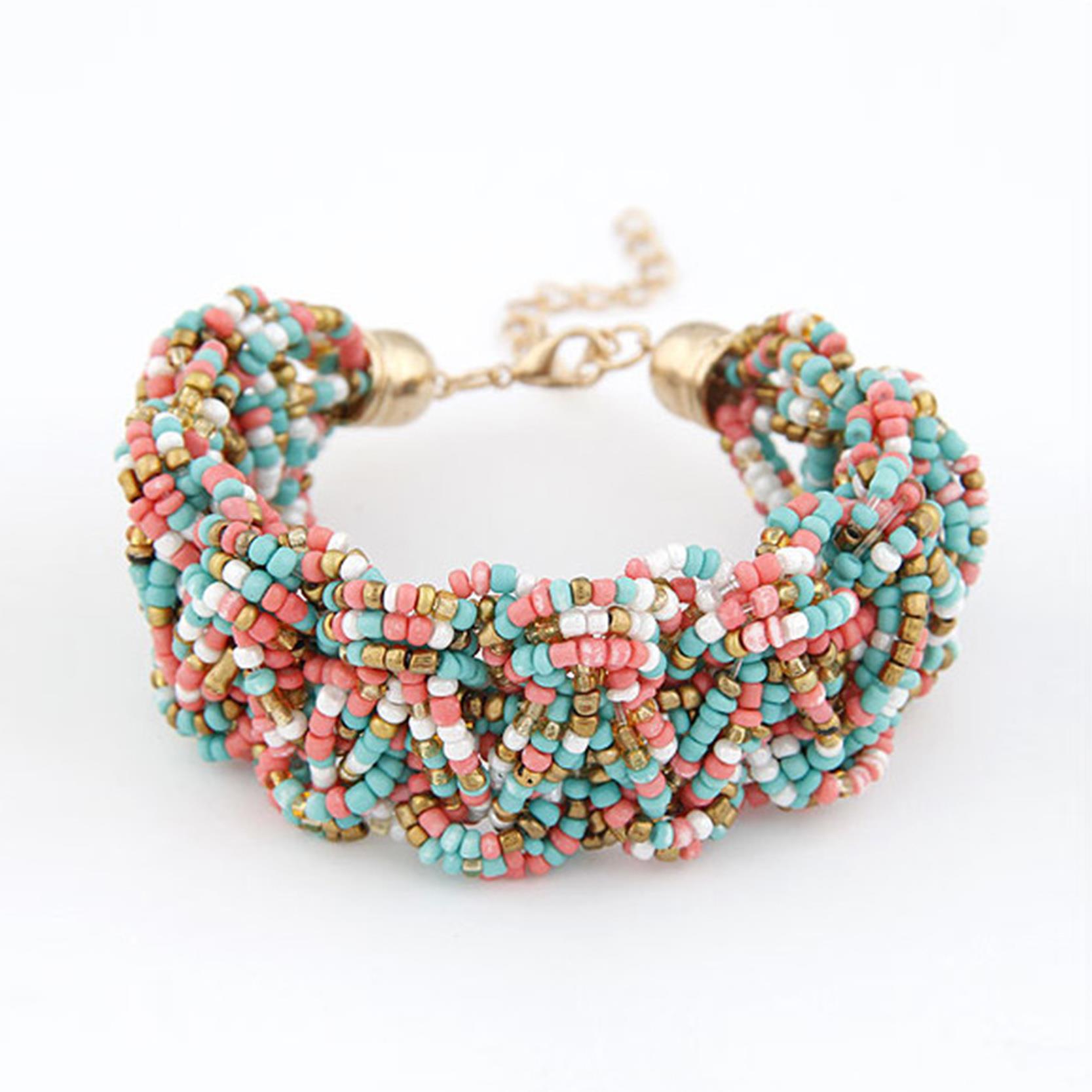 New Bohemia Retro Bracelet For Women Pure Handmade Bead Multicolor Charm Vintage Cuff Bracelets Bangles Fine