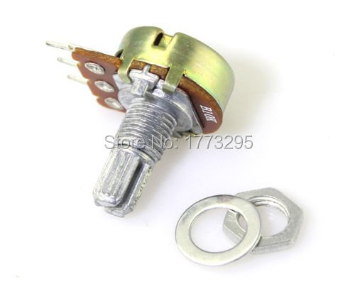 New 2pcs High Quality WH148 500 Ohm Linear Potentiometer 15mm Shaft With Nuts And Washers Hot Free Shipping