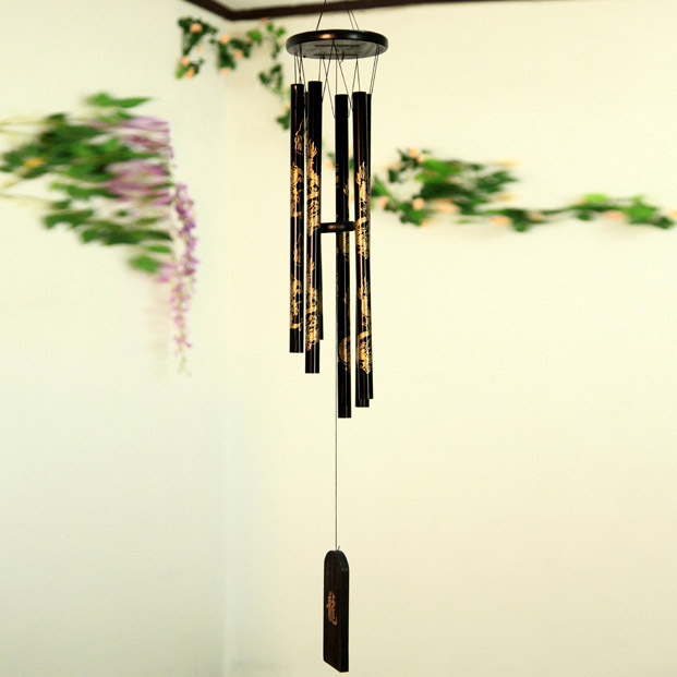 Home decoration Aluminum Alloy wind chimes 6 tubes door bells wind