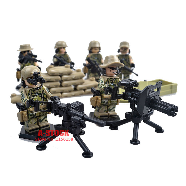 Купить новые военные игрушки minifigures 6 солдат с много оружия ...