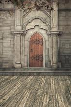 200cm*300cm(6.5ft*10ft) photography backdrops Ancient architecture wooden doors wooden floor photo studio LK4301