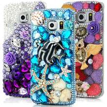 Original Mavis’s Diary Unique Handmade Rhinestone Diamond Pearl Butterfly Case Cover for Samsung Galaxy S6 Edge Shell Phone Bag