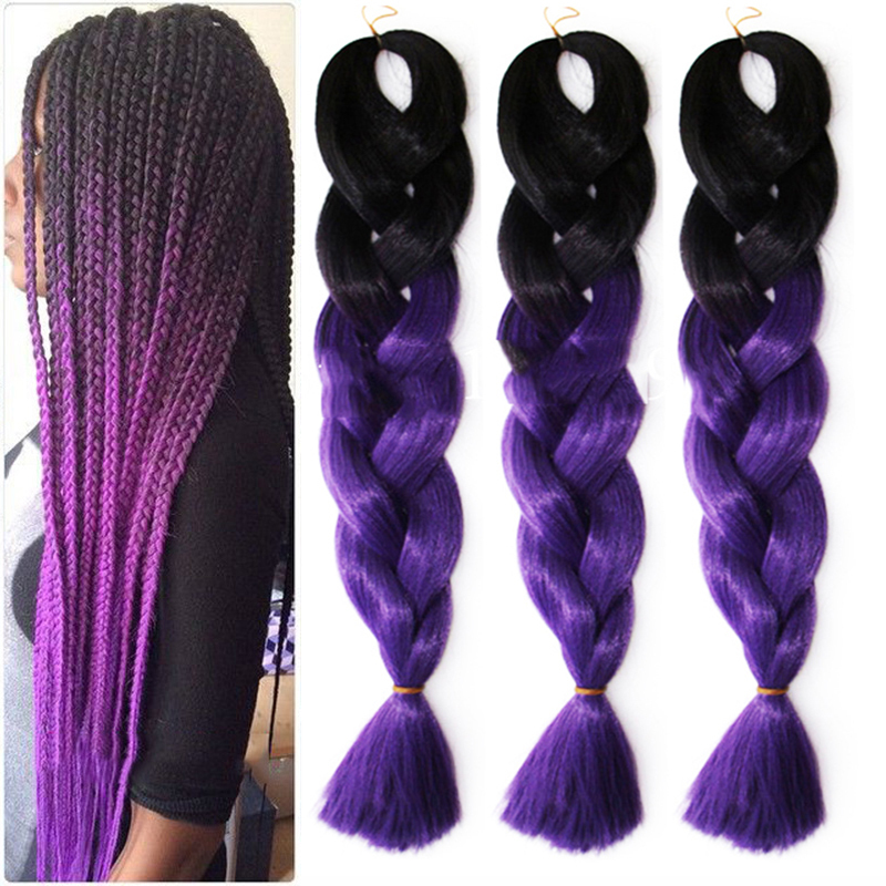 Dark Purple Braiding Hair | cheap 100g ombre kanekalon braiding hair extension ombre Dark Purple Braiding Hair | cheap 100g ombre kanekalon braiding hair extension ombre