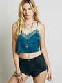 Women Summer Sexy Strap Sleeveless V Neck Tee Lace Vest Lotus Crop Top Camis