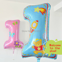 Free shipping Import aluminum toys for children 1 year old birthday party balloons wholesale high quality