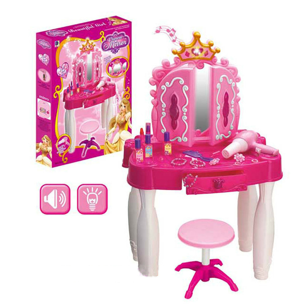 Dream princess girl's playhouse plastic toy make up table toys set with