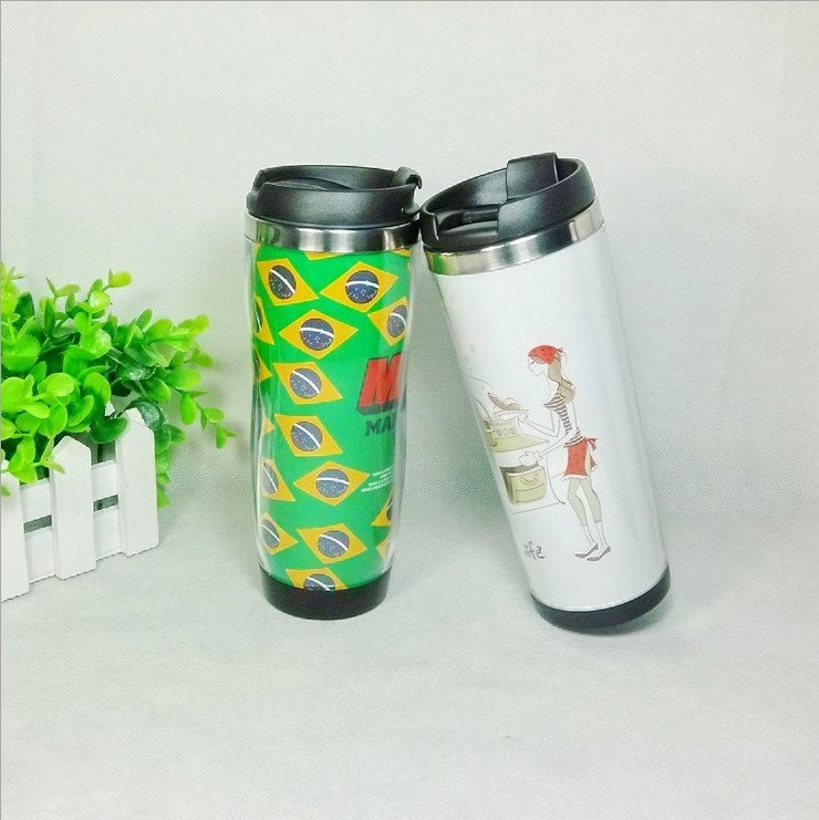 thermal plastic cup coffee tumbler with paper insert,paper changeable