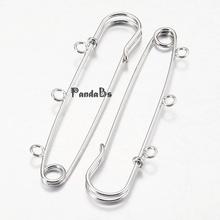 Iron Kilt Pins Brooch Findings, Platinum, 75mm, Hole: 3mm